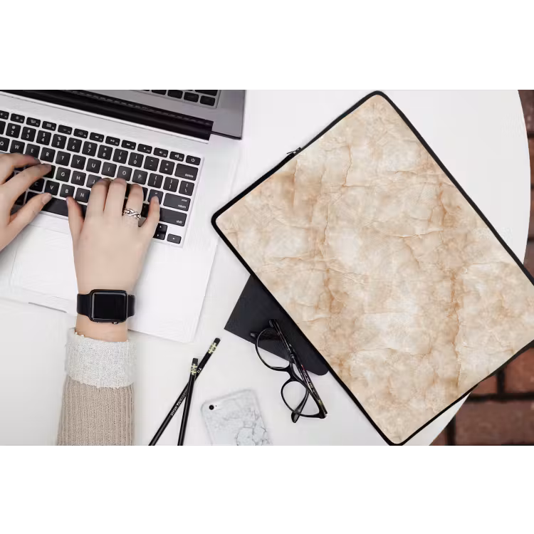 Laptophoes - Kristalstructuur - Bruin - Marmer — 3
