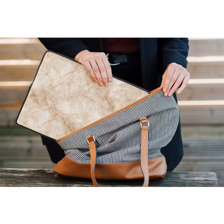 Laptophoes - Kristalstructuur - Bruin - Marmer — 4