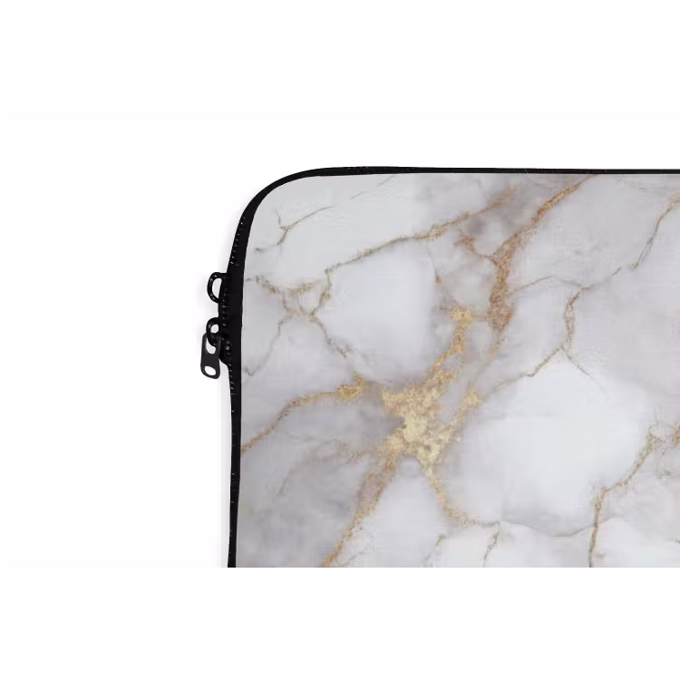 Laptophoes - Wit - Goud - Marmer - Grijs — 5