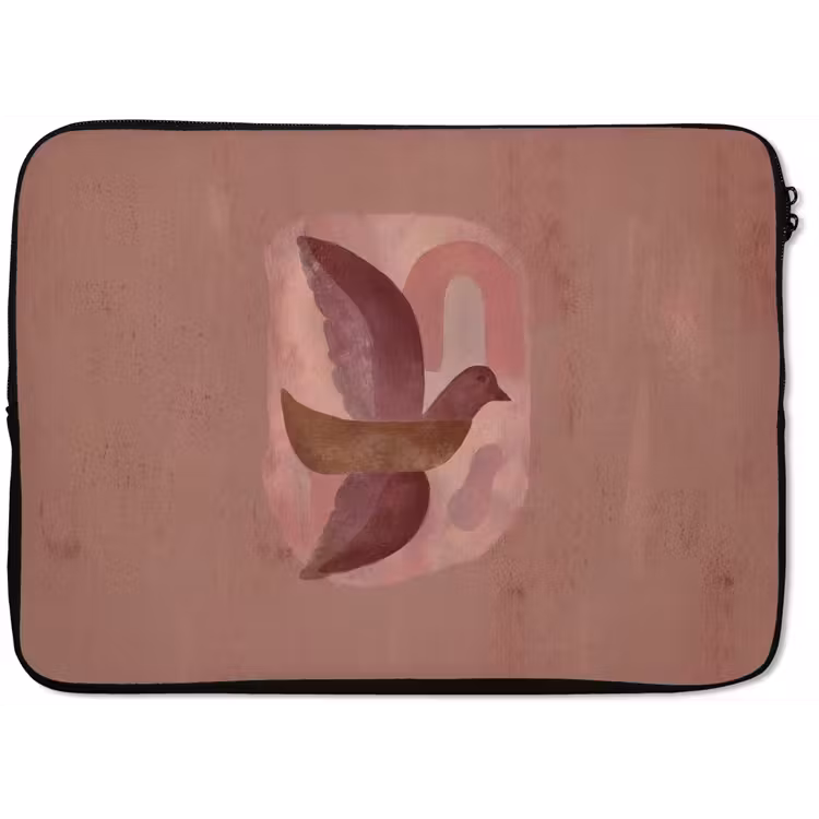 Laptophoes - Illustratie - Vogels - Abstract - Roze — 1