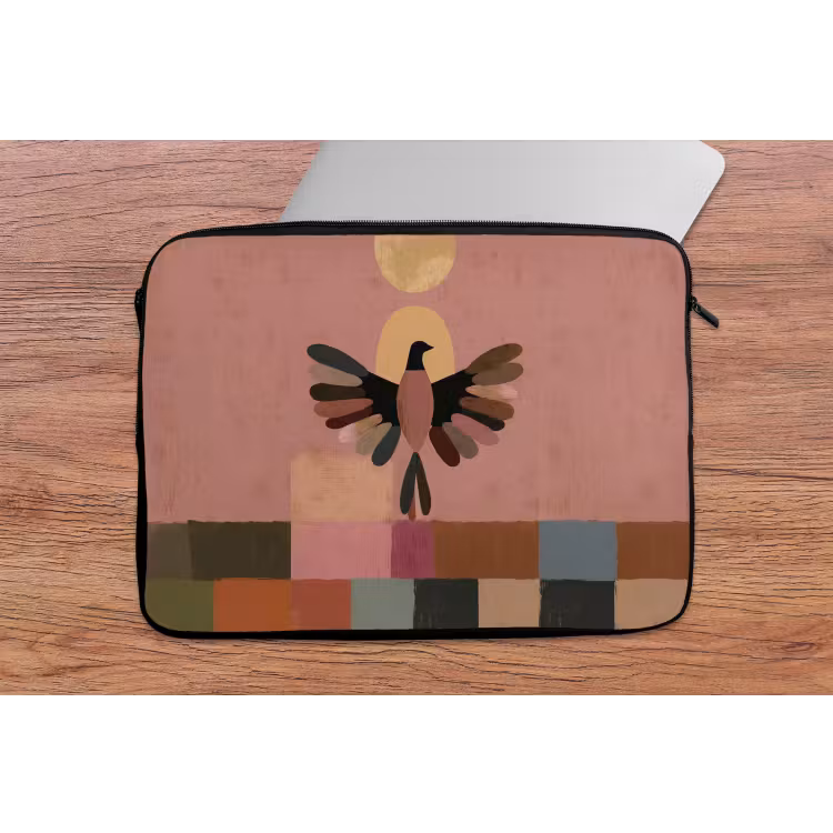 Laptophoes - Illustratie - Vogel - Vlakken - Kleurrijk — 2