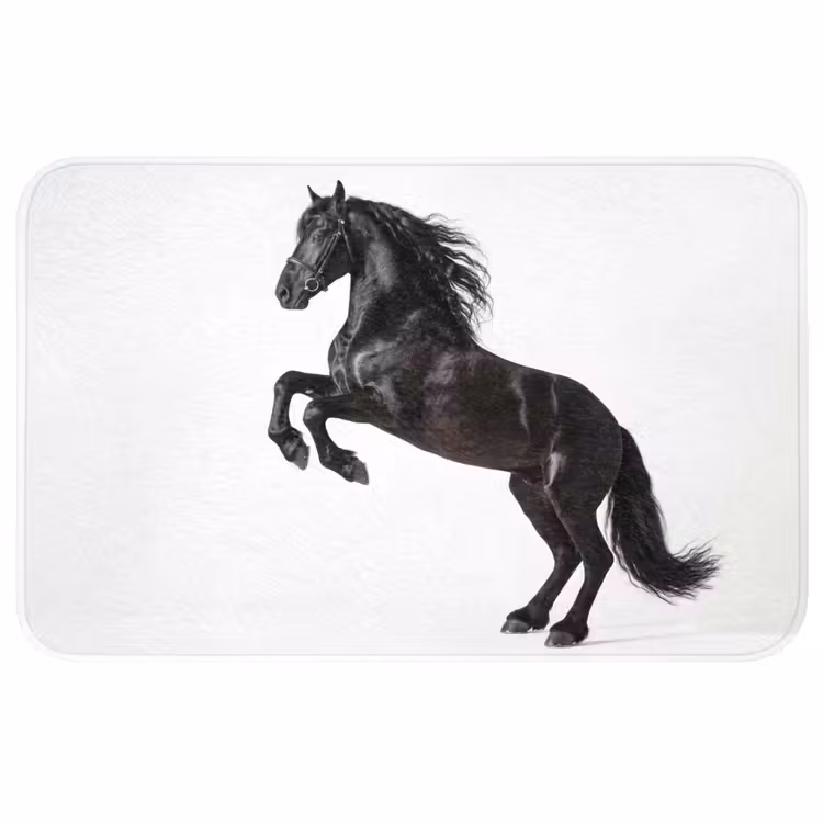 Badmat - Zwart - Paard - Portret — 1