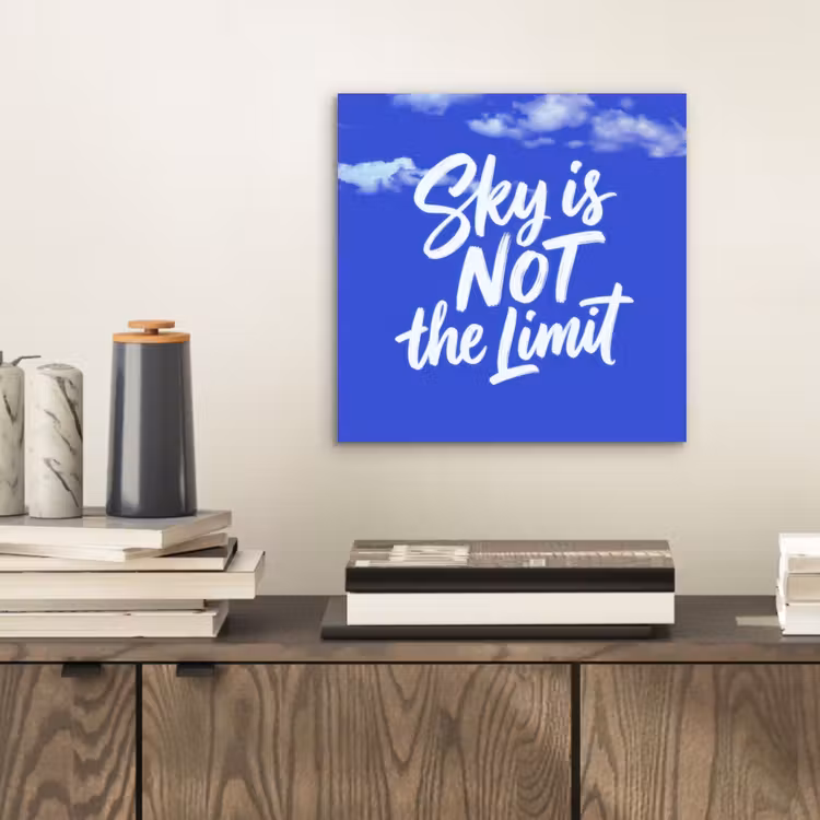 Aluminium schilderij - Sky is not the limit - Blauwe lucht - Wolken — 2