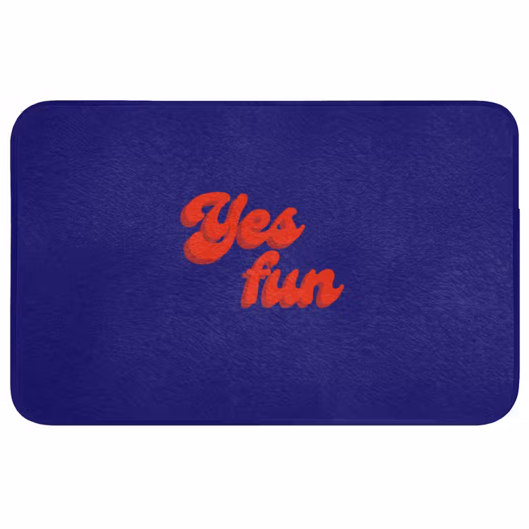 Badmat - Blauw - Rood - Yes fun - 3D — 1