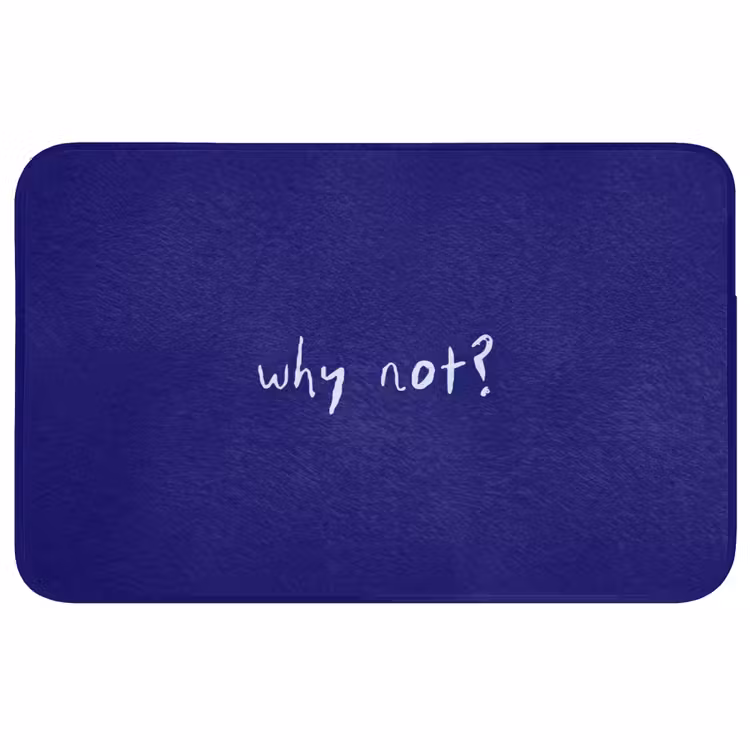 Badmat - Why not - Blauw - Handgeschreven — 1