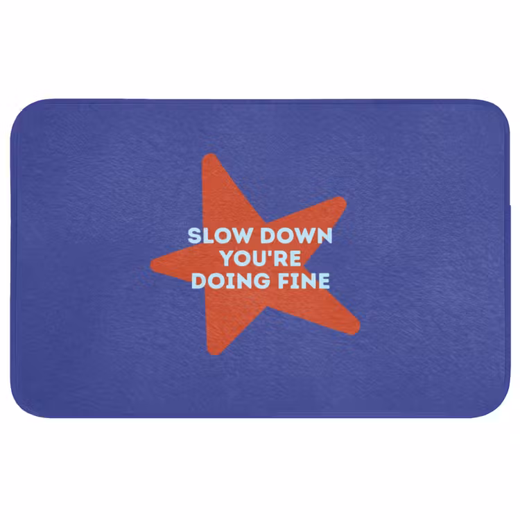 Badmat - Slow down you're doing fine - Ster - Blauw — 1