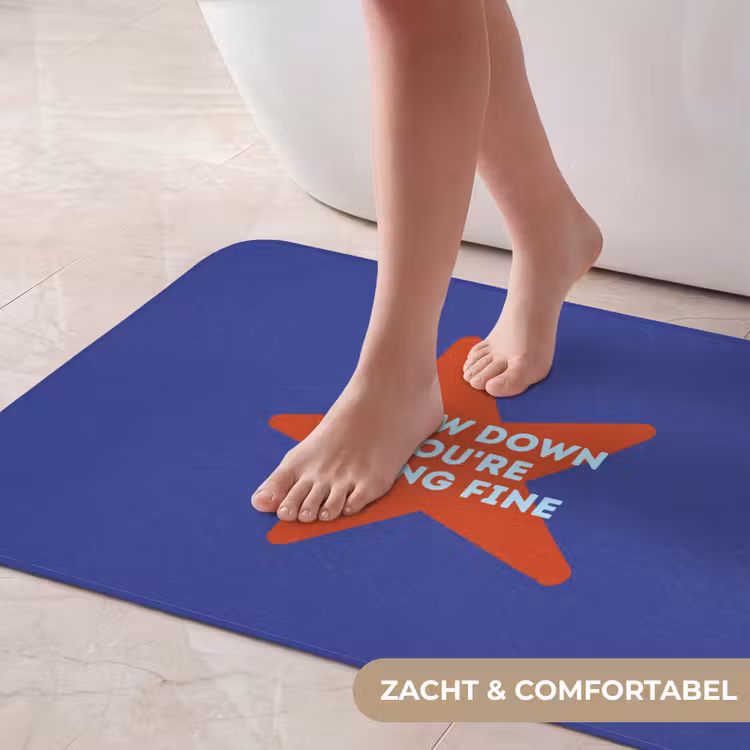 Badmat - Slow down you're doing fine - Ster - Blauw — 5