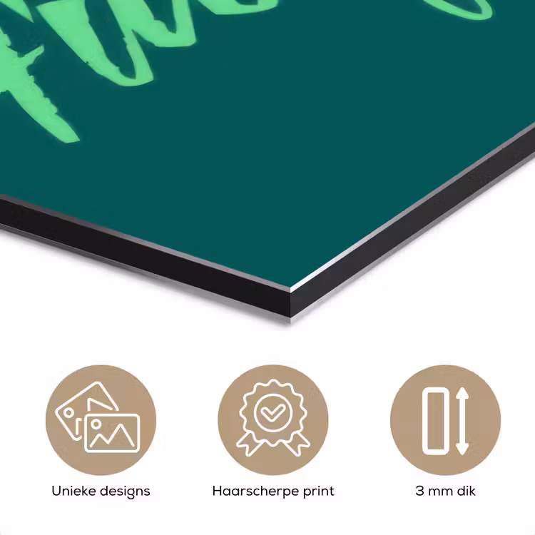 Aluminium schilderij - c'est la fucking vie - Groen - Handgeschreven — 7