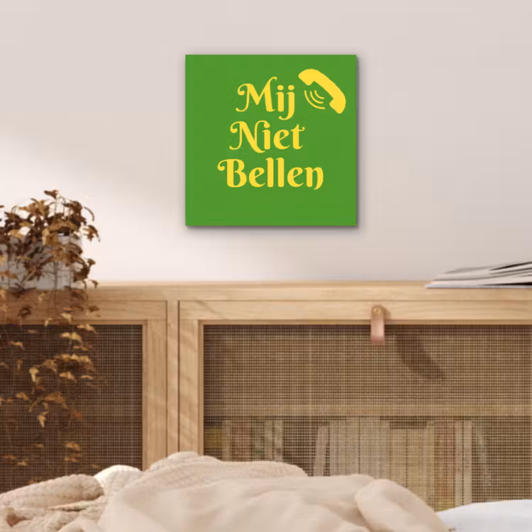 Aluminium schilderij - Mij niet bellen - Telefoon - Groen — 4