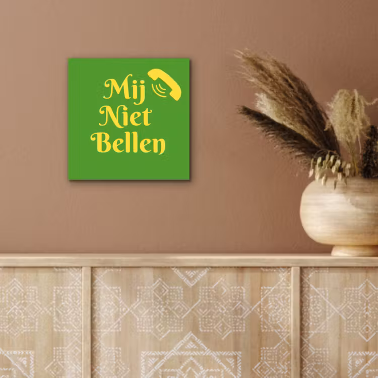 Aluminium schilderij - Mij niet bellen - Telefoon - Groen — 5