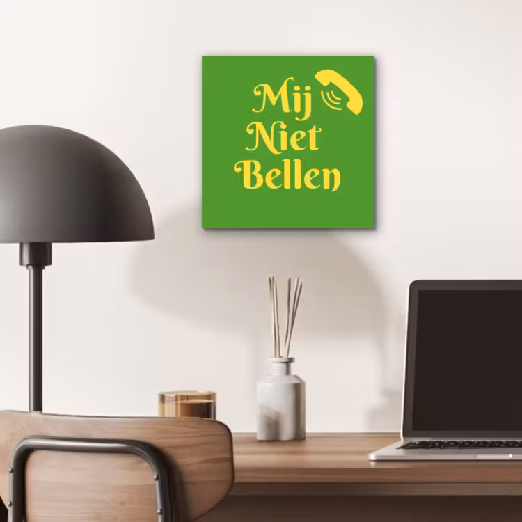 Aluminium schilderij - Mij niet bellen - Telefoon - Groen — 6