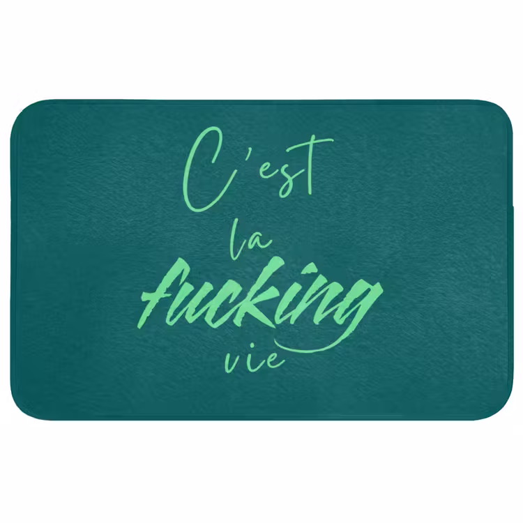 Badmat - c'est la fucking vie - Groen - Handgeschreven — 1
