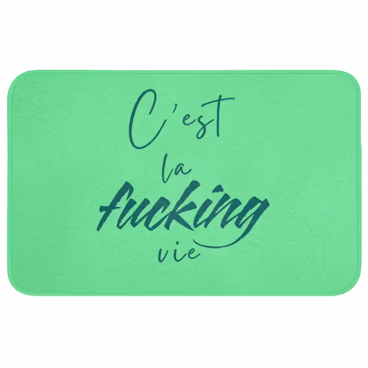 Badmat - c'est la fucking vie - Groen - Penseelstijl — 1