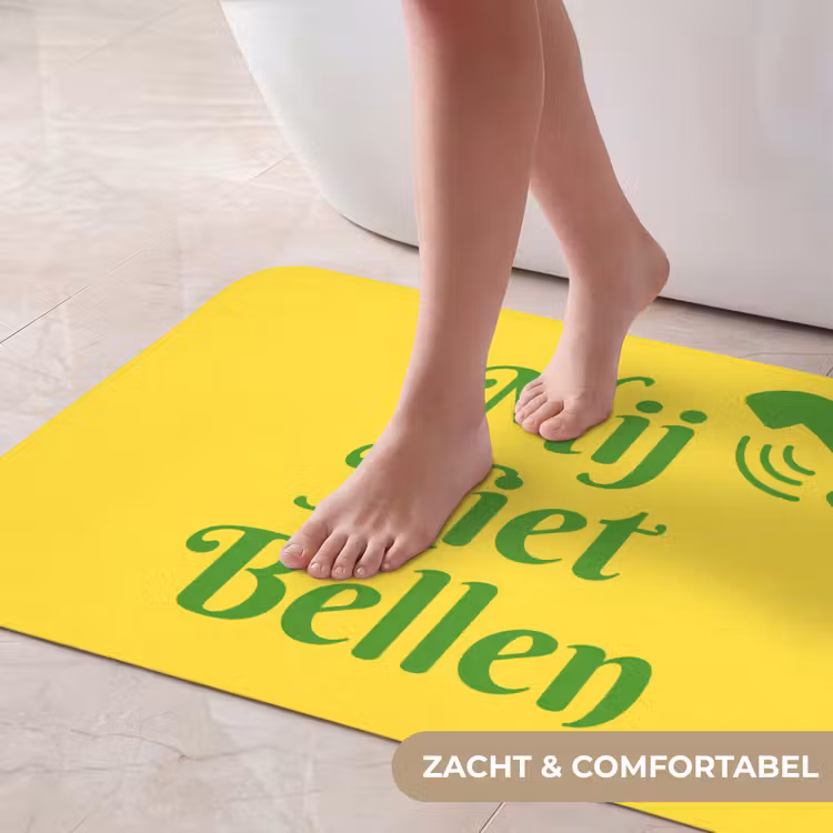 Badmat - Mij niet bellen - Telefoon - Geel — 5