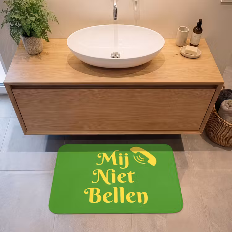 Badmat - Mij niet bellen - Telefoon - Groen — 2