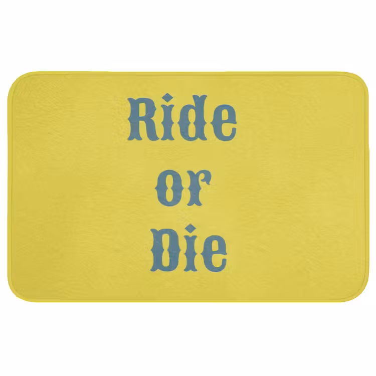 Badmat - Ride or die - Geel - Blauw — 1