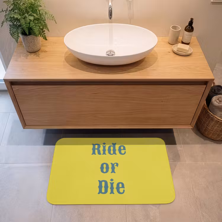 Badmat - Ride or die - Geel - Blauw — 2