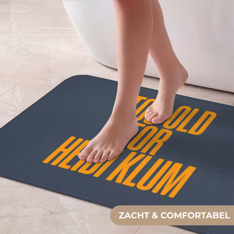 Badmat - Too old for heidi klum - Geel - Blauw — 5