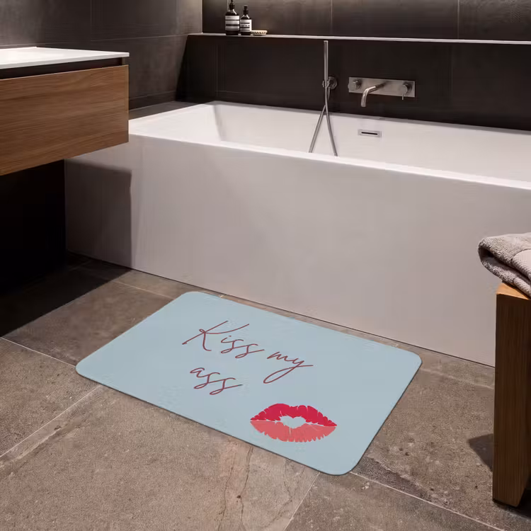 Badmat - Kiss my ass - Lip - Blauw — 4