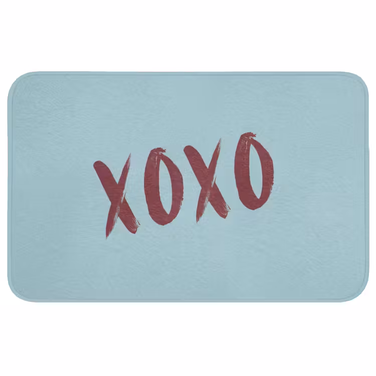 Badmat - XOXO - Blauw - Rood — 1
