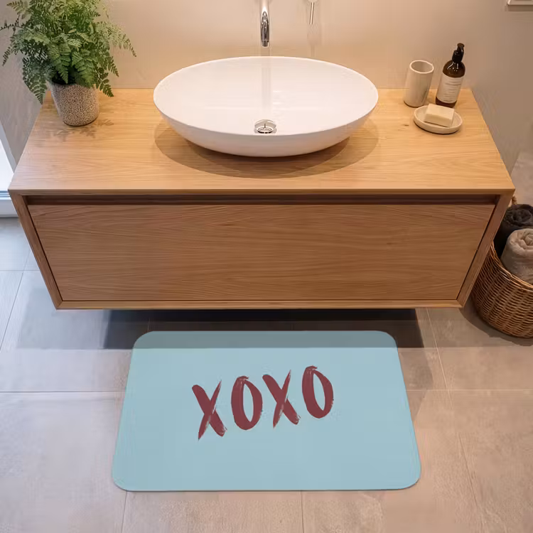 Badmat - XOXO - Blauw - Rood — 2