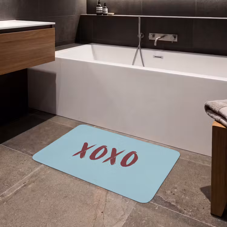 Badmat - XOXO - Blauw - Rood — 4