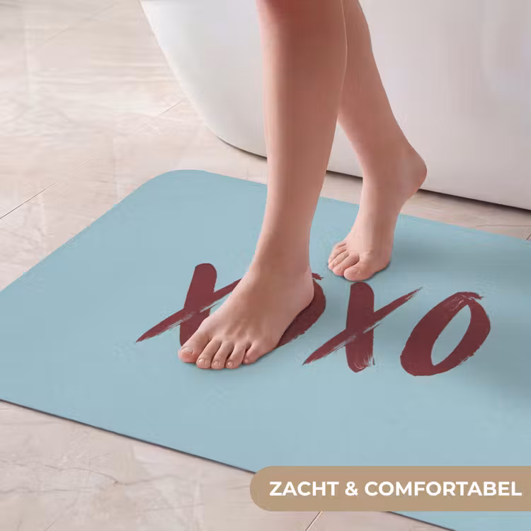 Badmat - XOXO - Blauw - Rood — 5