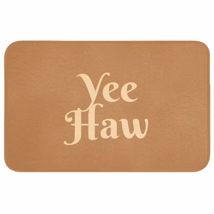 Badmat - Yee haw - Bruin - Minimalistisch — 1