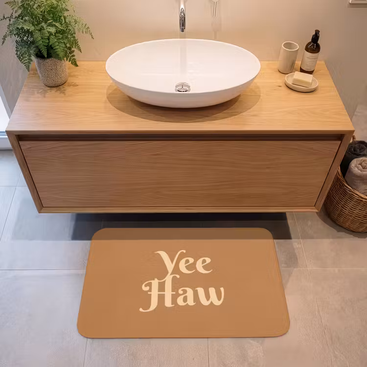 Badmat - Yee haw - Bruin - Minimalistisch — 2
