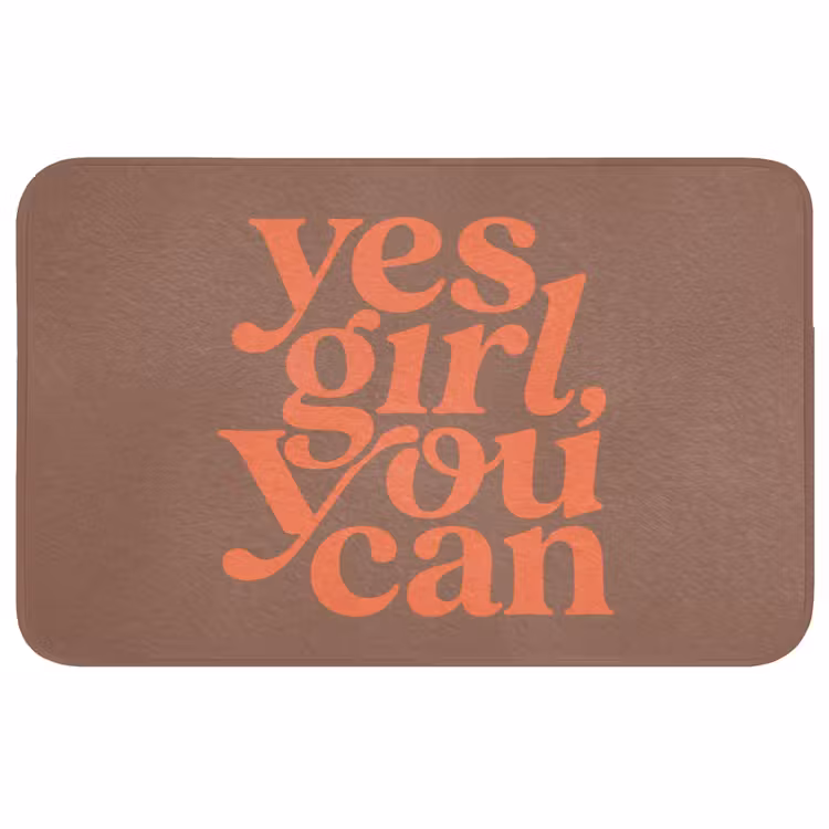 Badmat - Yes girl you can - Oranje - Bruin — 1