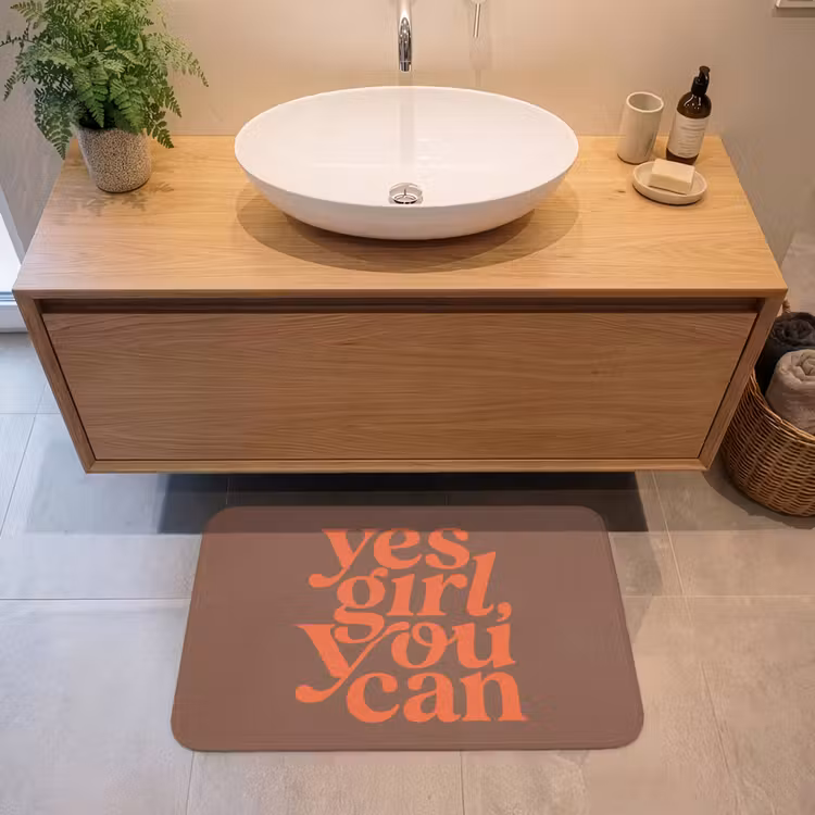 Badmat - Yes girl you can - Oranje - Bruin — 2