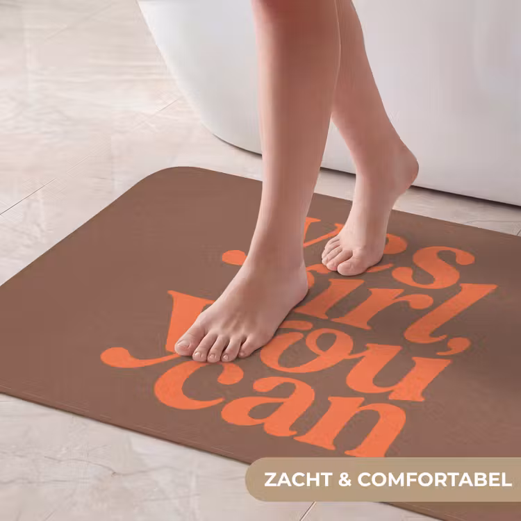 Badmat - Yes girl you can - Oranje - Bruin — 5