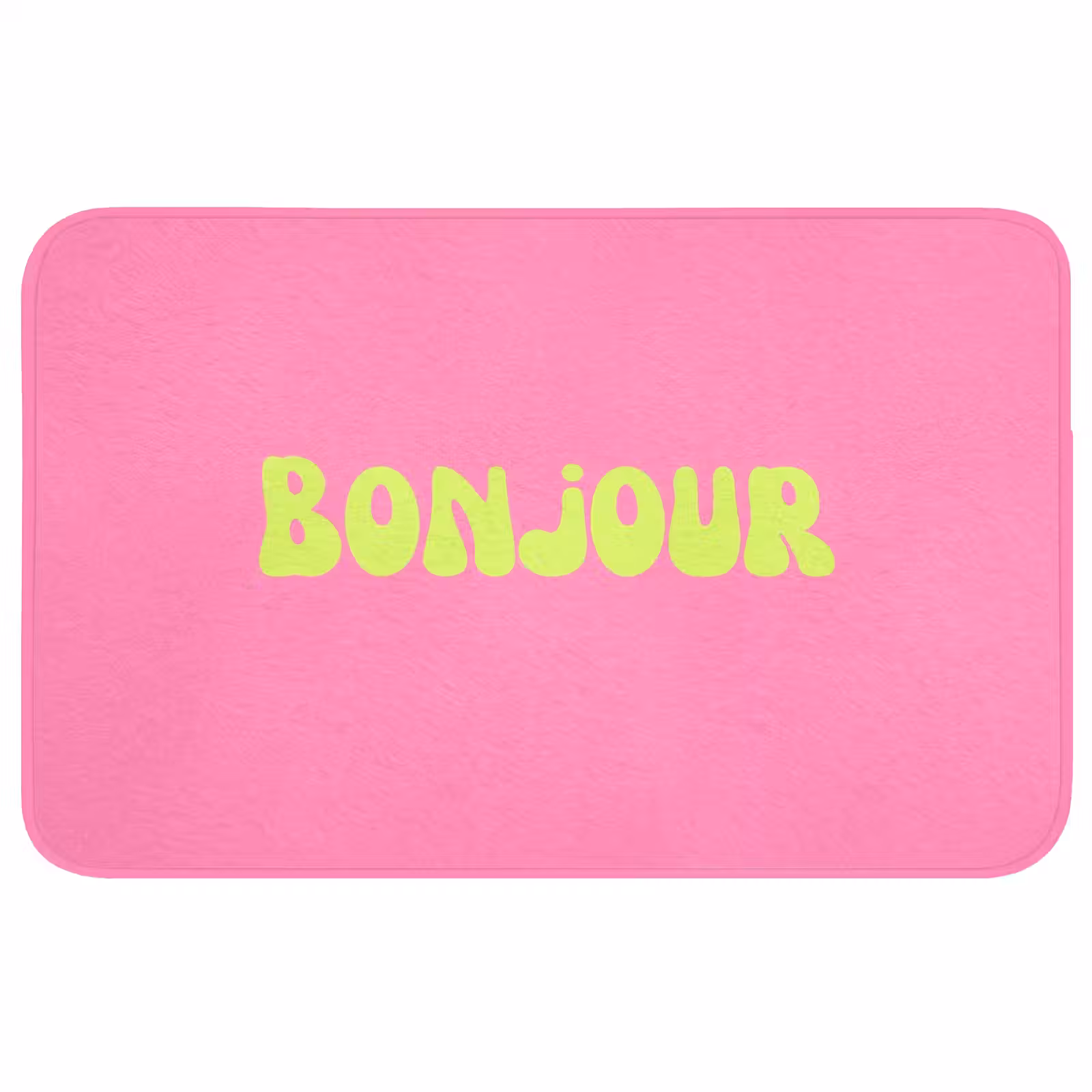 Badmat - Roze - Groene - Bonjour - Organisch — 1