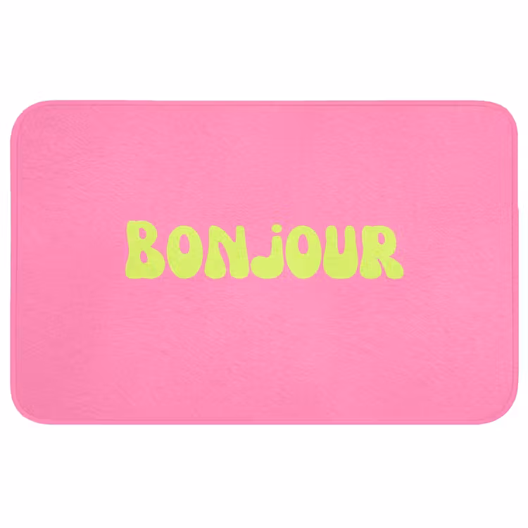 Badmat - Roze - Groene - Bonjour - Organisch — 1