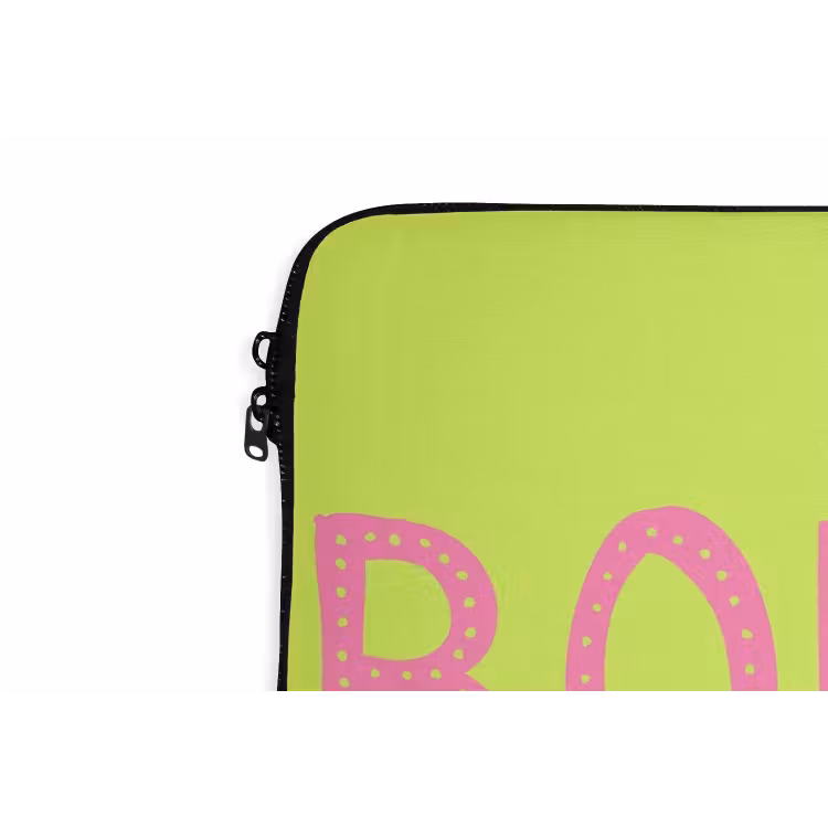 Laptophoes - Groen - Smiley - Bonjour - Roze — 5