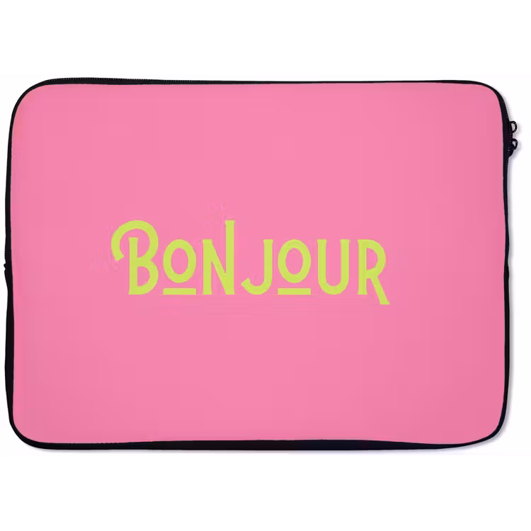 Laptophoes - Roze - Groene Bonjour - art-deco — 1
