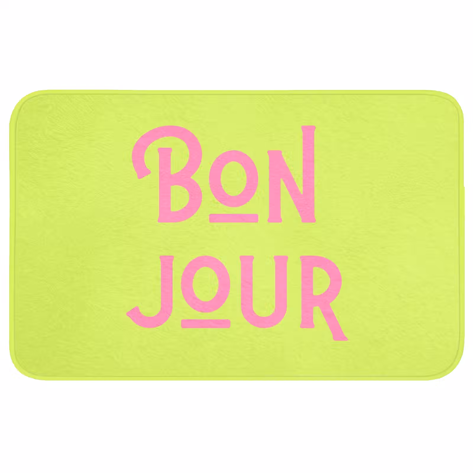Badmat - Groen - Roze - Bonjour - Art — 1