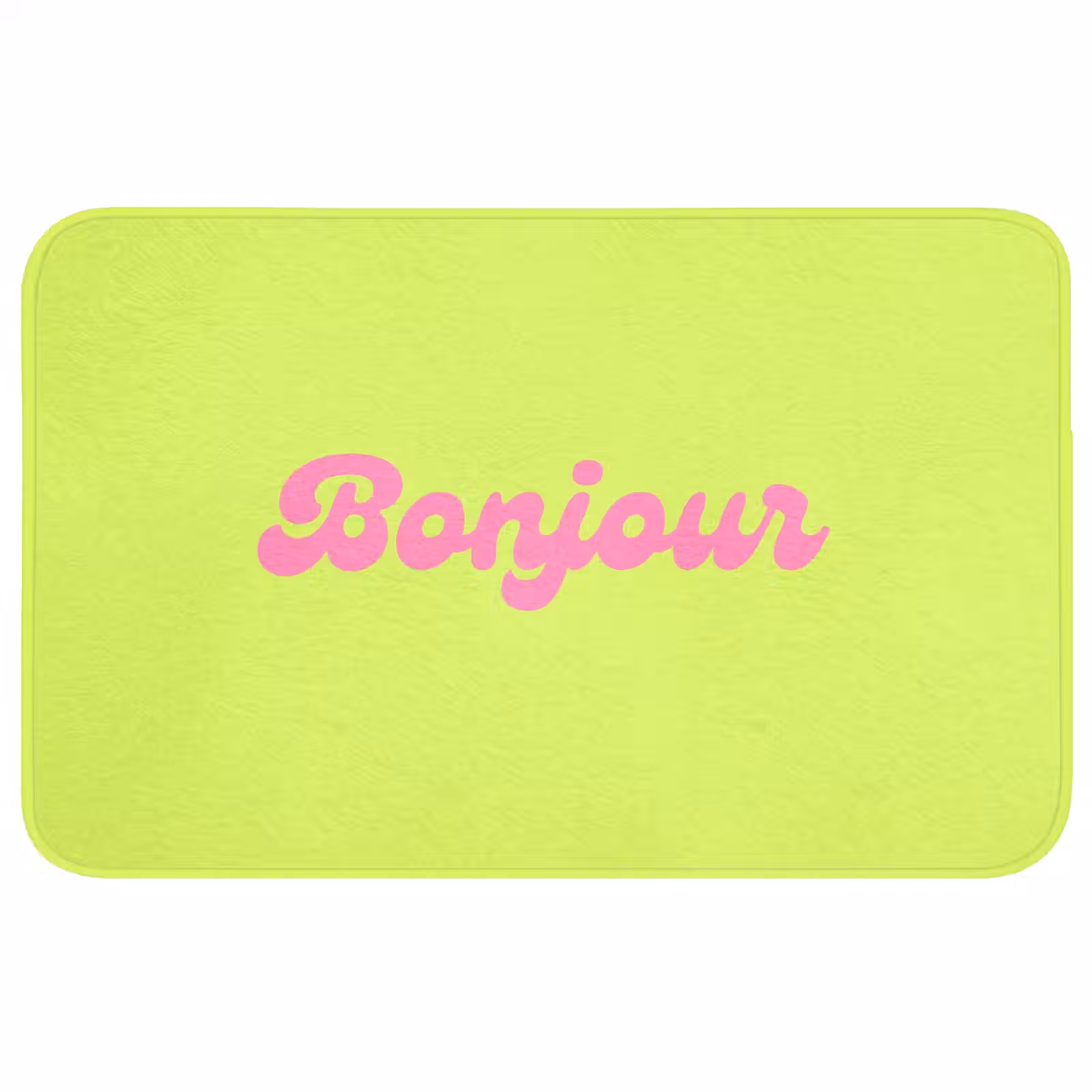 Badmat - Groen - Roze - Bonjour - Retro — 1