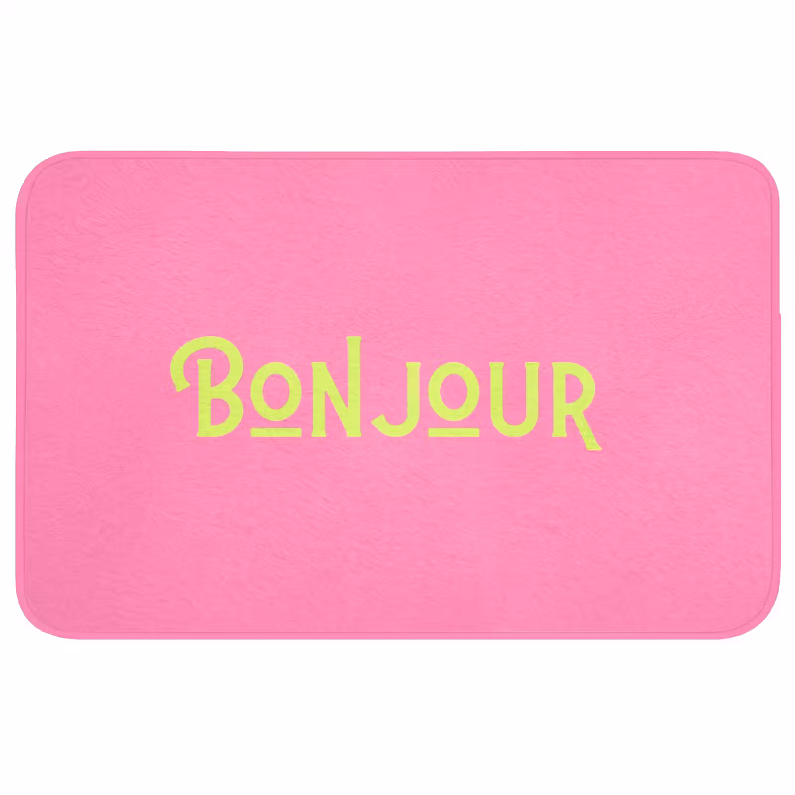 Badmat - Roze - Groen - Bonjour - Art — 1
