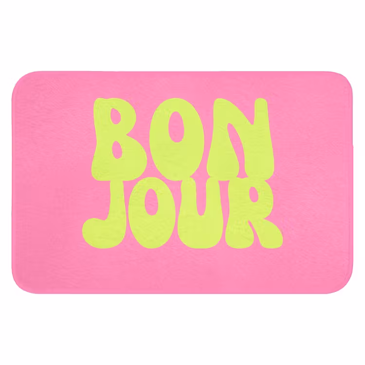 Badmat - Bonjour - Roze - Fel groen — 1