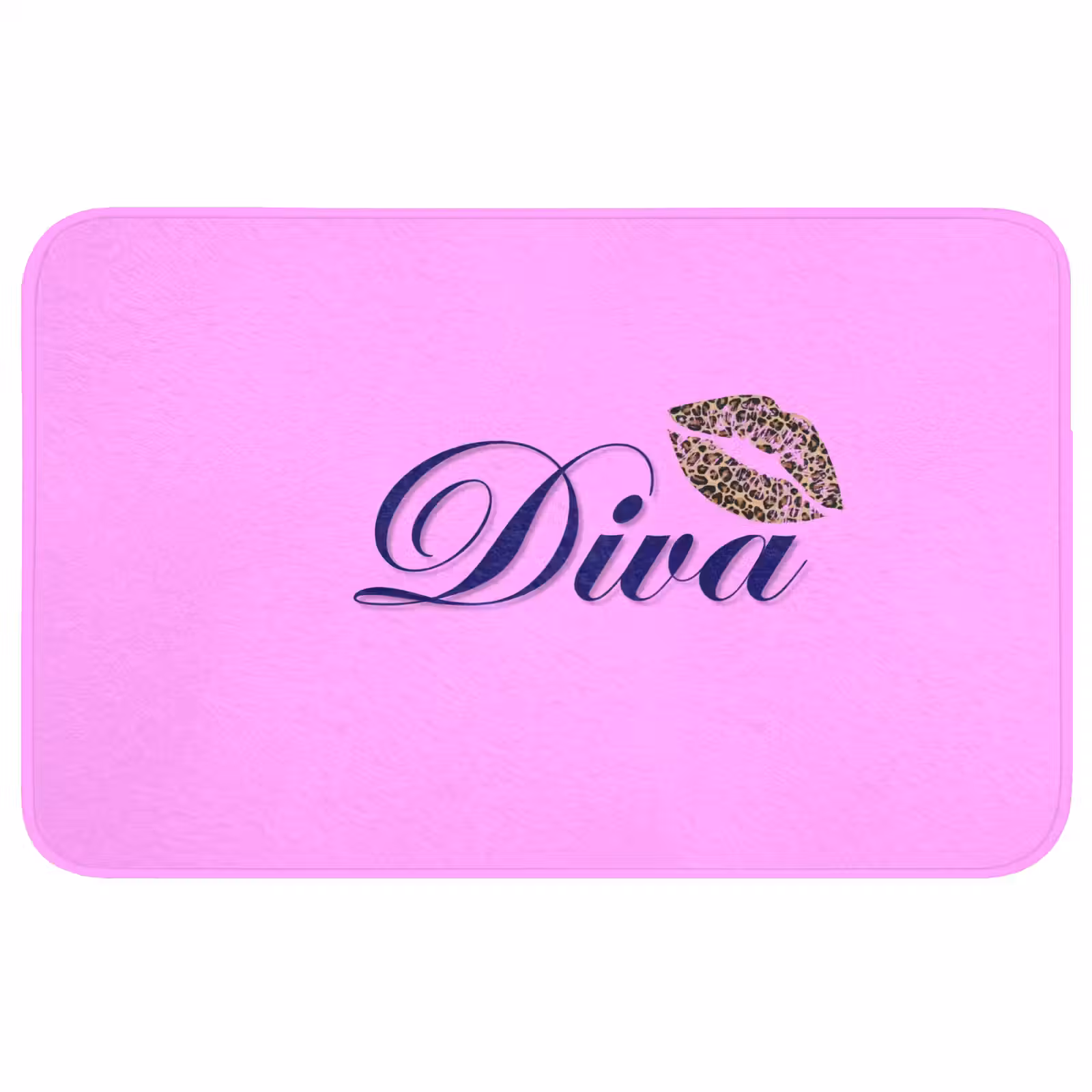 Badmat - Diva - Lip - Panterprint - Roze — 1