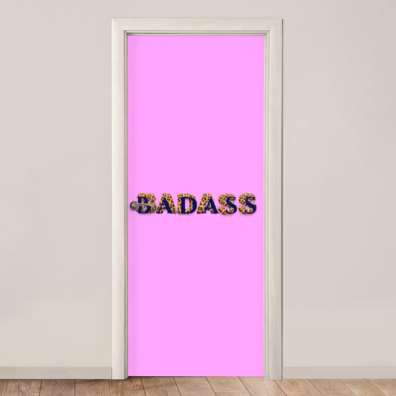 Deursticker - Felroze - Badass - Panterprint - Schaduw — 1