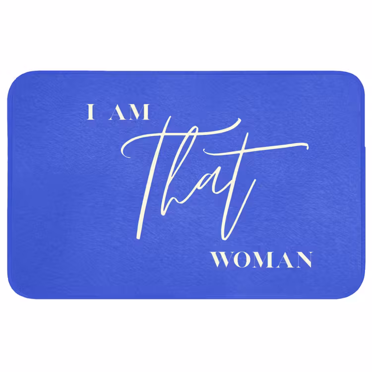 Badmat - Blauw - I am that woman - Sierlijk - Minimalistisch — 1