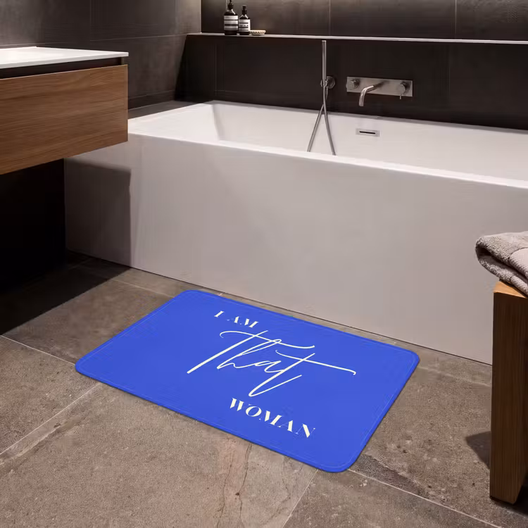 Badmat - Blauw - I am that woman - Sierlijk - Minimalistisch — 4