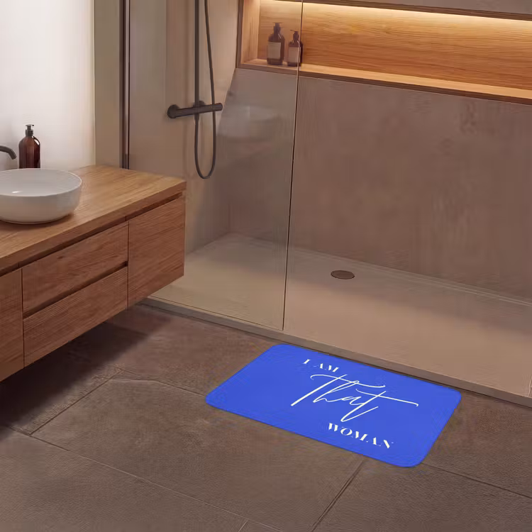 Badmat - Blauw - I am that woman - Sierlijk - Minimalistisch — 6
