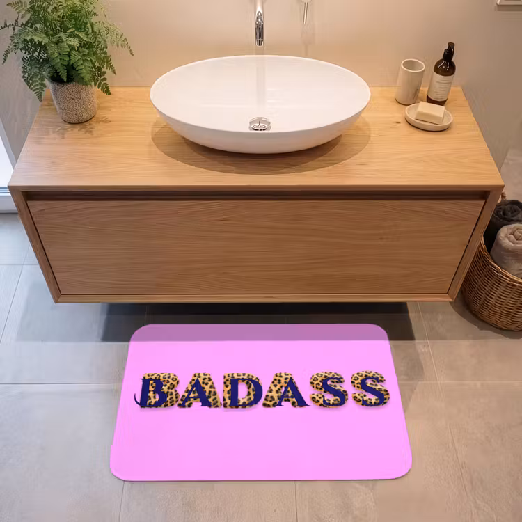Badmat - Felroze - Badass - Panterprint - Schaduw — 2