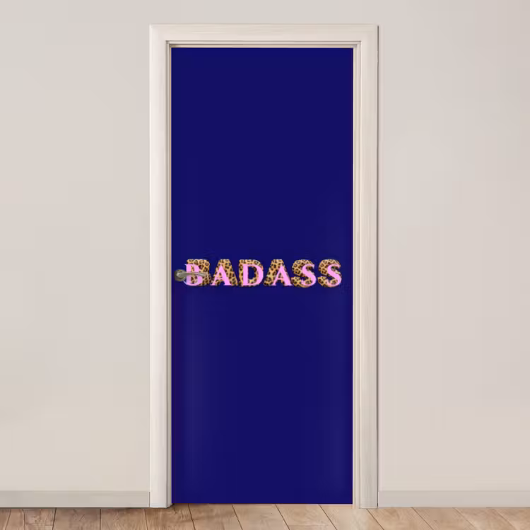 Deursticker - Badass - Panterpint - Schaduw - Roze — 1