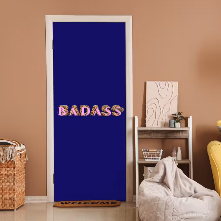 Deursticker - Badass - Panterpint - Schaduw - Roze — 2