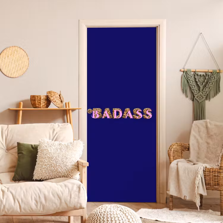 Deursticker - Badass - Panterpint - Schaduw - Roze — 4