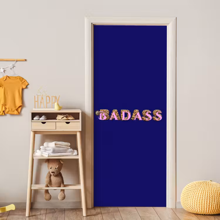 Deursticker - Badass - Panterpint - Schaduw - Roze — 6
